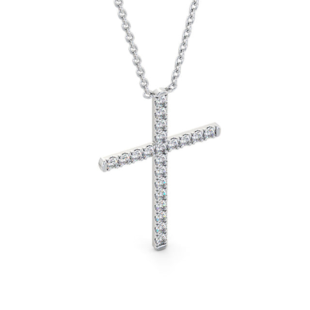 Cross Round Diamond Pendant