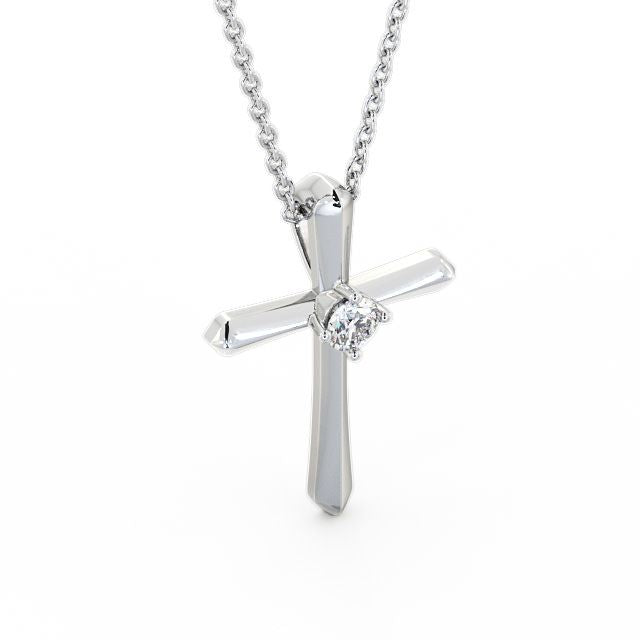 Cross Round Diamond Pendant