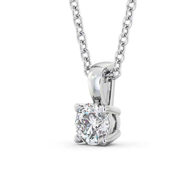 Round Solitaire Four Claw Stud Diamond Pendant