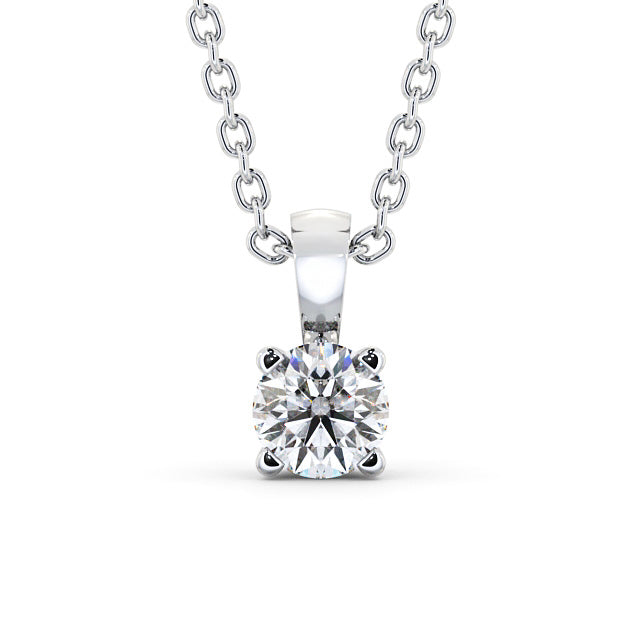 Round Solitaire Four Claw Stud Diamond Pendant